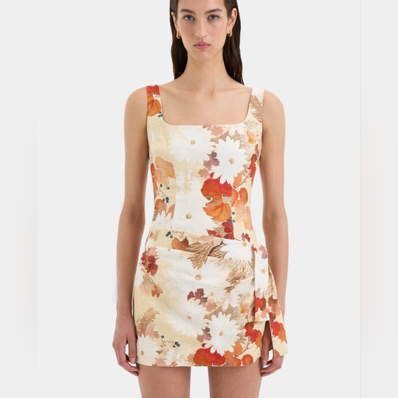 knee length dresses for ladies Jessamine Floral Applique Eyelet Mini Dress Off White– Selfie Leslie main image 1